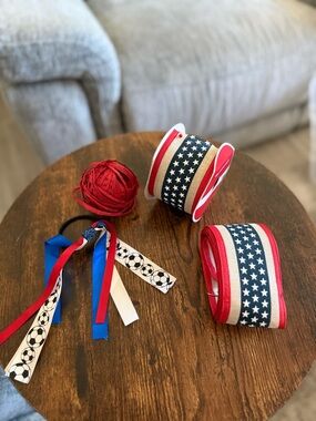 Patriotic Stars & Stripes Ribbon Set - Red, White & Blue. Great for crafters.